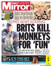 Daily Mirror (UK) Newspaper Front Page for 2 September 2019