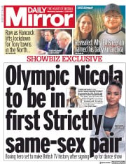 Daily Mirror (UK) Newspaper Front Page for 2 September 2020