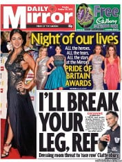 Daily Mirror (UK) Newspaper Front Page for 30 October 2012