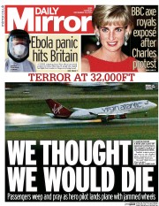 Daily Mirror (UK) Newspaper Front Page for 30 December 2014