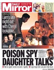 Daily Mirror (UK) Newspaper Front Page for 30 March 2018