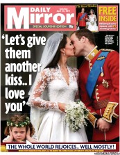 Daily Mirror (UK) Newspaper Front Page for 30 April 2011