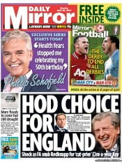 Daily Mirror (UK) Newspaper Front Page for 30 April 2012