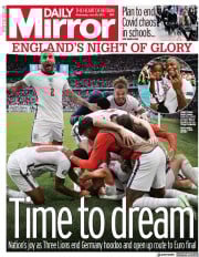 Daily Mirror (UK) Newspaper Front Page for 30 June 2021