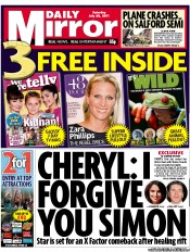 Daily Mirror (UK) Newspaper Front Page for 30 July 2011