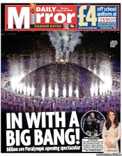 Daily Mirror (UK) Newspaper Front Page for 30 August 2012