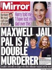 Daily Mirror (UK) Newspaper Front Page for 30 August 2022
