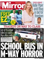 Daily Mirror front page for 30 September 2023