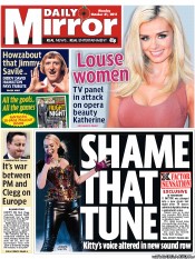 Daily Mirror Newspaper Front Page (UK) for 31 October 2011