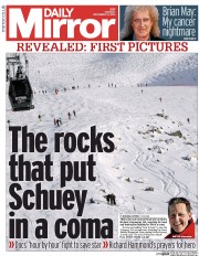 Daily Mirror Newspaper Front Page (UK) for 31 December 2013