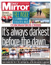 Daily Mirror (UK) Newspaper Front Page for 31 December 2020