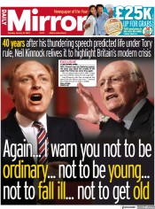 Daily Mirror front page for 31 January 2023