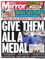 Daily Mirror (UK) Newspaper Front Page for 31 March 2020