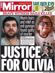 Daily Mirror front page for 31 March 2023