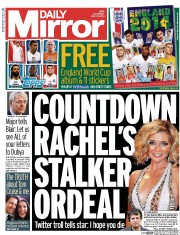 Daily Mirror (UK) Newspaper Front Page for 31 May 2014