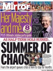 Daily Mirror (UK) Newspaper Front Page for 31 May 2022