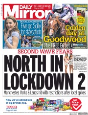 Daily Mirror (UK) Newspaper Front Page for 31 July 2020