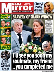 Daily Mirror (UK) Newspaper Front Page for 31 August 2011
