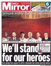Daily Mirror (UK) Newspaper Front Page for 3 November 2020