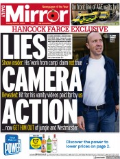 Daily Mirror (UK) Newspaper Front Page for 3 November 2022