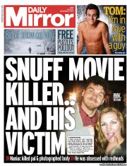 Daily Mirror Newspaper Front Page (UK) for 3 December 2013