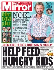Daily Mirror (UK) Newspaper Front Page for 3 December 2018