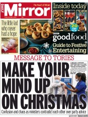 Daily Mirror (UK) Newspaper Front Page for 3 December 2021