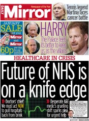 Daily Mirror (UK) Newspaper Front Page for 3 January 2023