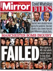 Daily Mirror (UK) Newspaper Front Page for 3 March 2023