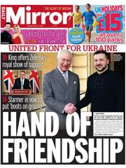 Daily Mirror front page for 3 March 2025