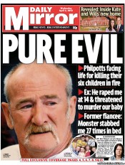 Daily Mirror Newspaper Front Page (UK) for 3 April 2013