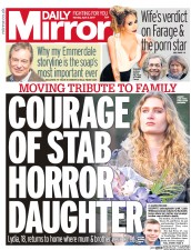 Daily Mirror (UK) Newspaper Front Page for 3 April 2017