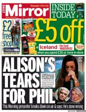 Daily Mirror front page for 3 June 2023