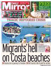 Daily Mirror (UK) Newspaper Front Page for 3 July 2017