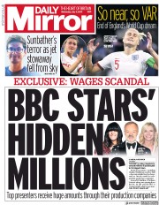 Daily Mirror (UK) Newspaper Front Page for 3 July 2019