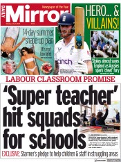 Daily Mirror (UK) Newspaper Front Page for 3 July 2023
