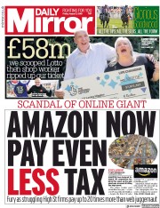 Daily Mirror (UK) Newspaper Front Page for 3 August 2018