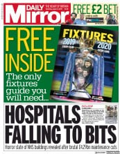 Daily Mirror (UK) Newspaper Front Page for 3 August 2019