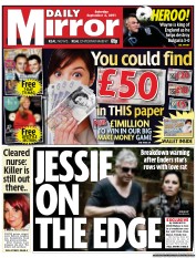 Daily Mirror Newspaper Front Page (UK) for 3 September 2011
