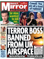Daily Mirror (UK) Newspaper Front Page for 4 November 2011