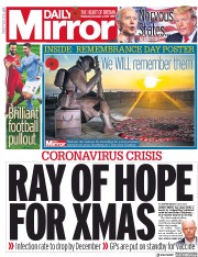 Daily Mirror (UK) Newspaper Front Page for 4 November 2020