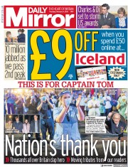 Daily Mirror (UK) Newspaper Front Page for 4 February 2021
