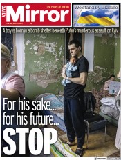 Daily Mirror (UK) Newspaper Front Page for 4 March 2022