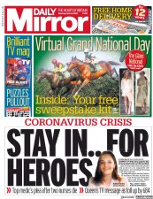 Daily Mirror (UK) Newspaper Front Page for 4 April 2020