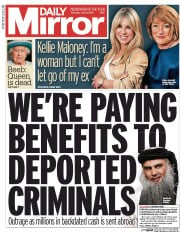 Daily Mirror Newspaper Front Page (UK) for 4 June 2015