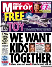 Daily Mirror Newspaper Front Page (UK) for 4 July 2011