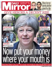 Daily Mirror (UK) Newspaper Front Page for 4 July 2017