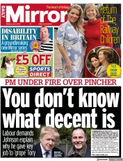 Daily Mirror (UK) Newspaper Front Page for 4 July 2022