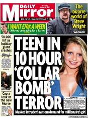 Daily Mirror (UK) Newspaper Front Page for 4 August 2011