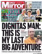 Daily Mirror (UK) Newspaper Front Page for 4 August 2017